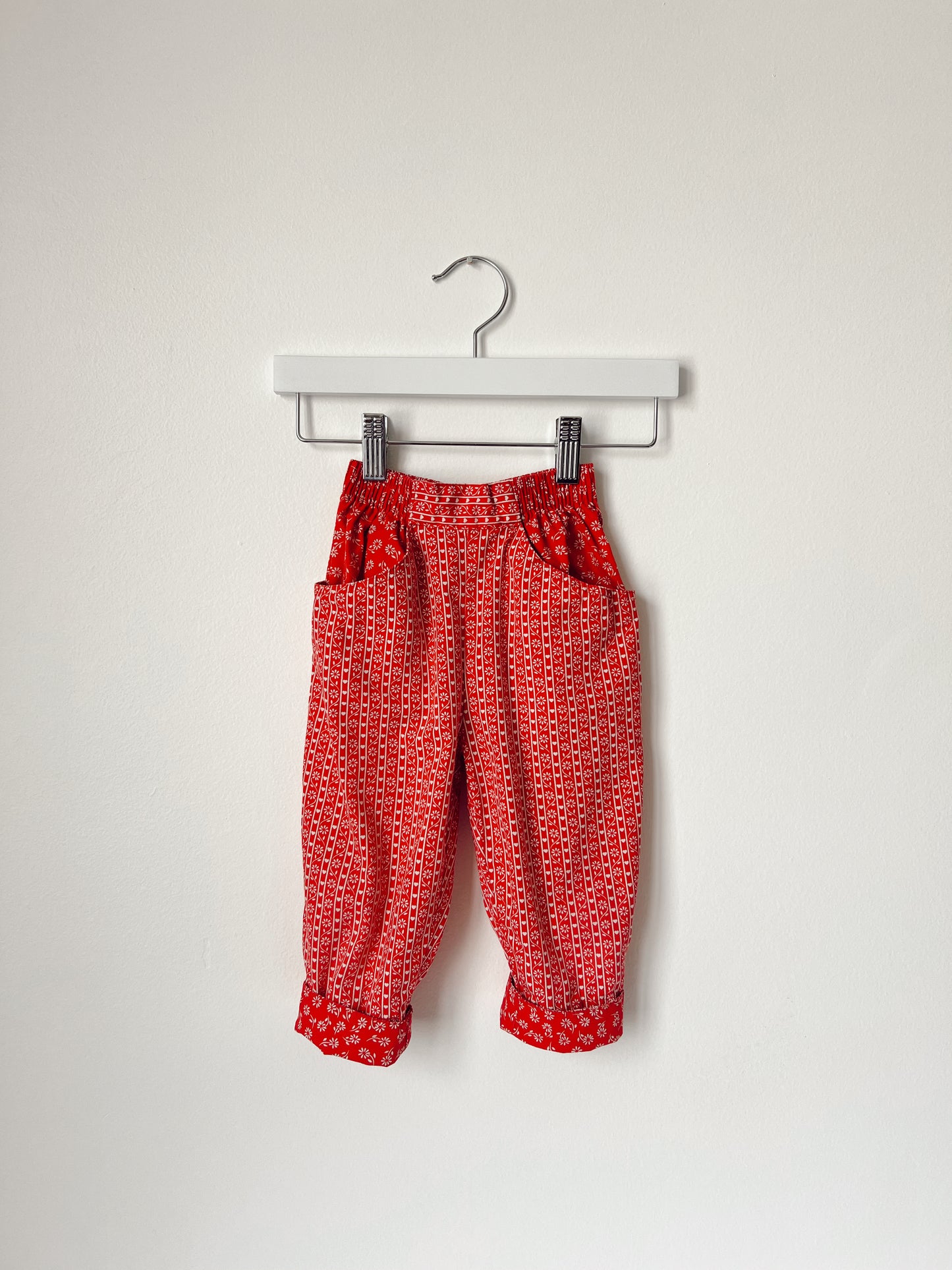 Floral Red Heart Trouser