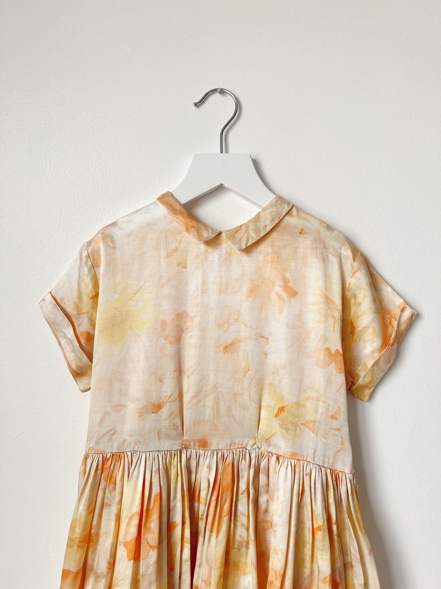 Vintage 1950's Handmade Floral Satin Dress