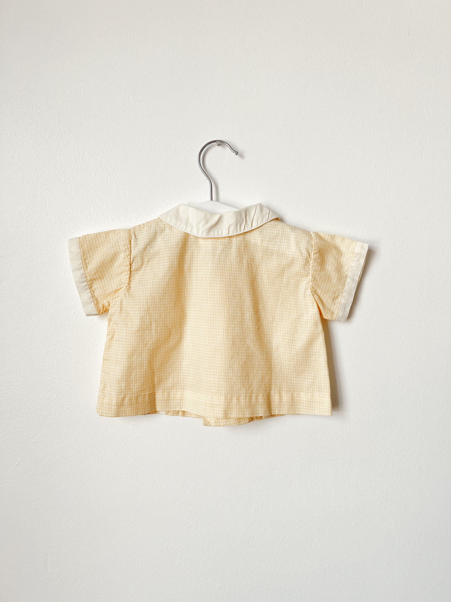Yellow Gingham Baby Bowler Shirt