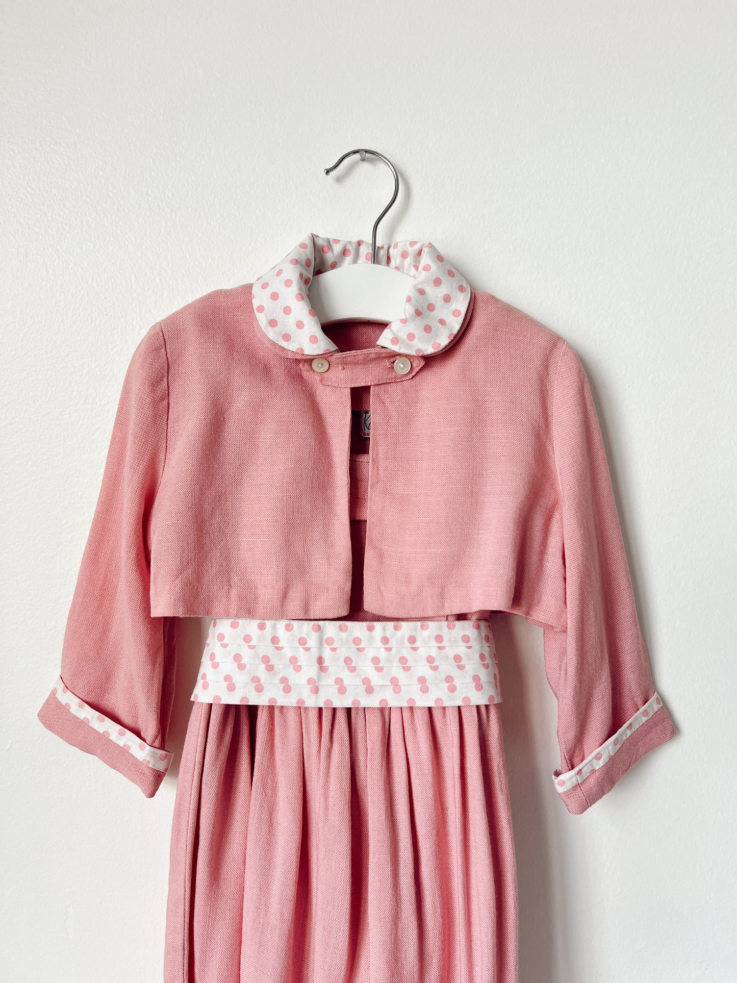 1950s Handmade Dress with Bolero Jacket and Belt