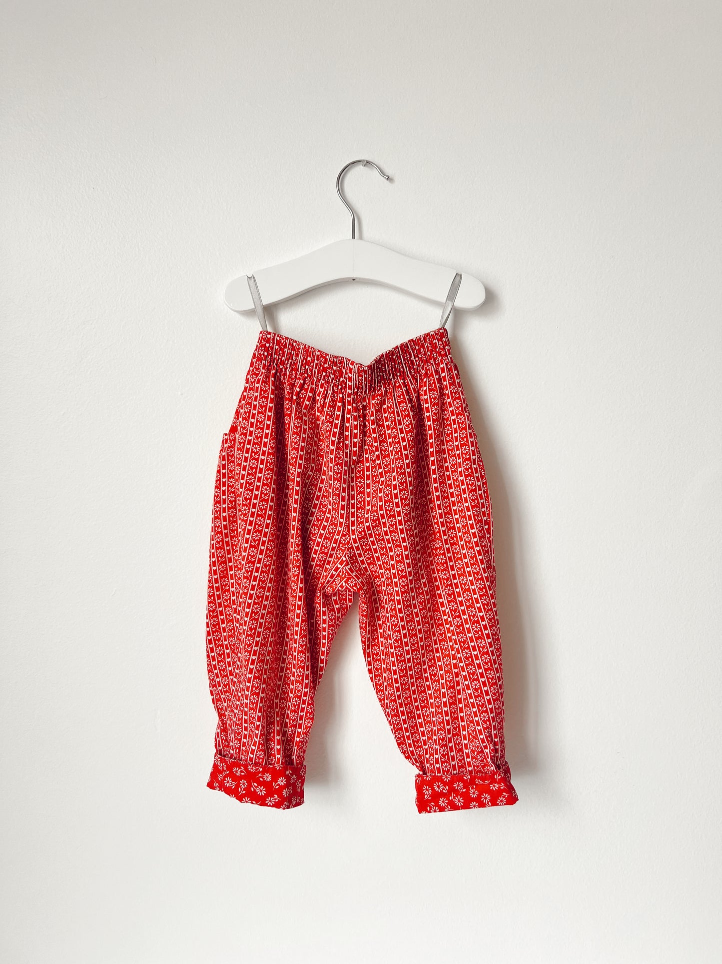 Floral Red Heart Trouser