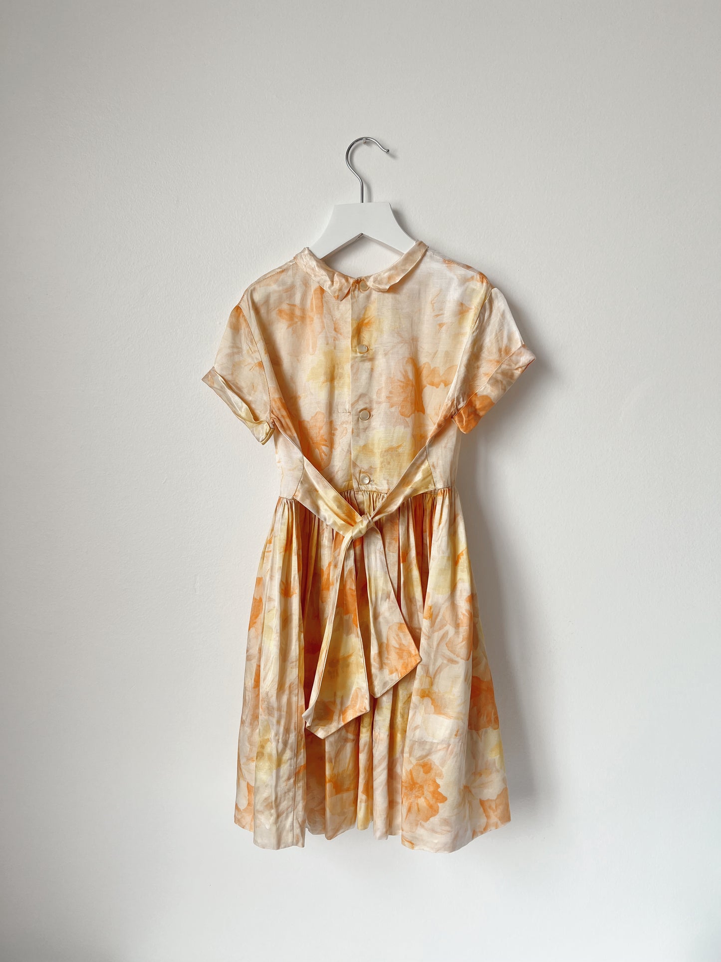 Vintage 1950's Handmade Floral Satin Dress