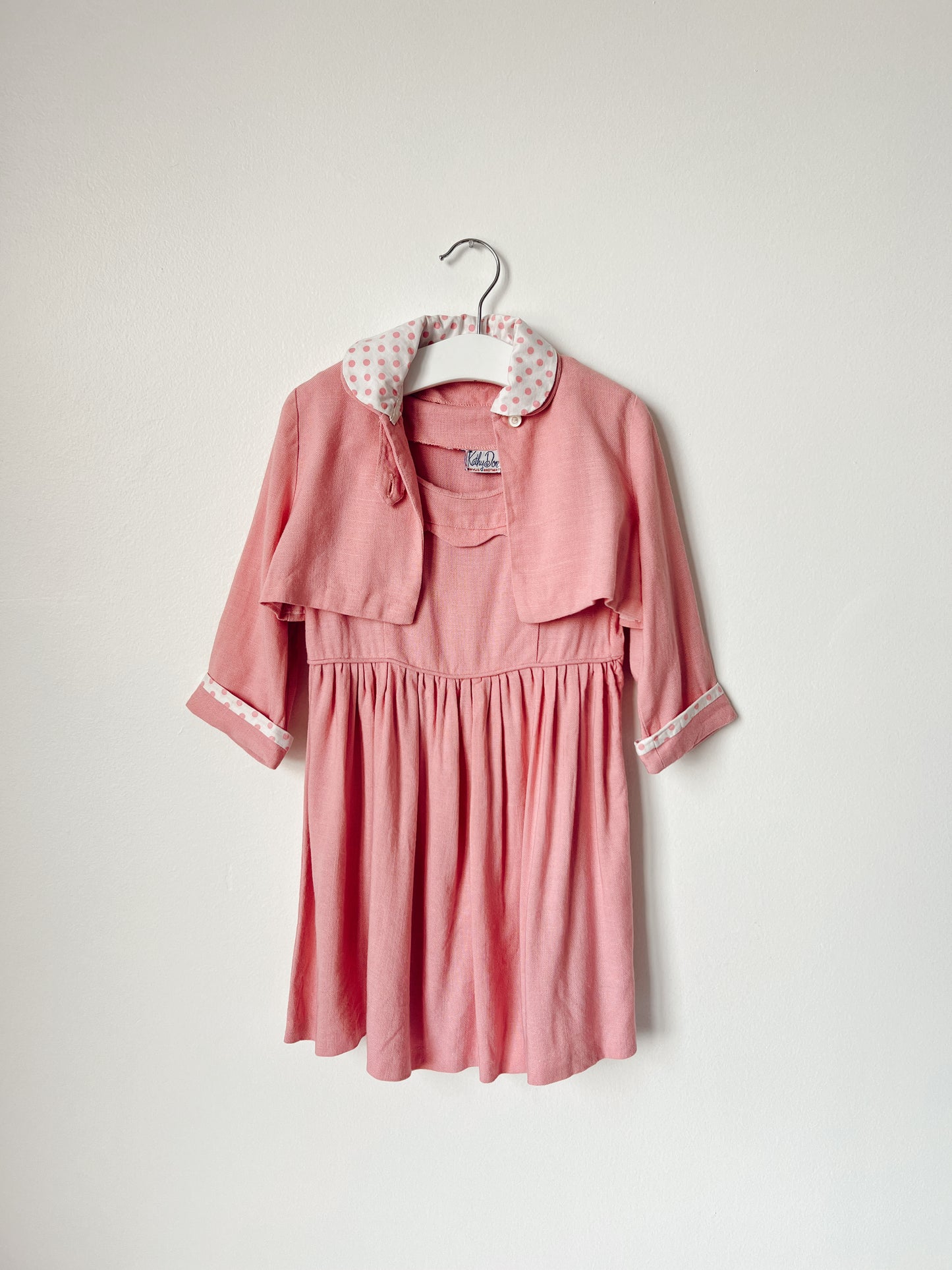 1950s Handmade Dress with Bolero Jacket and Belt