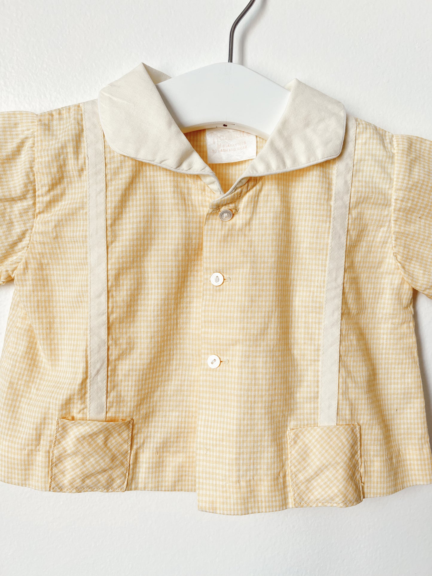 Yellow Gingham Baby Bowler Shirt